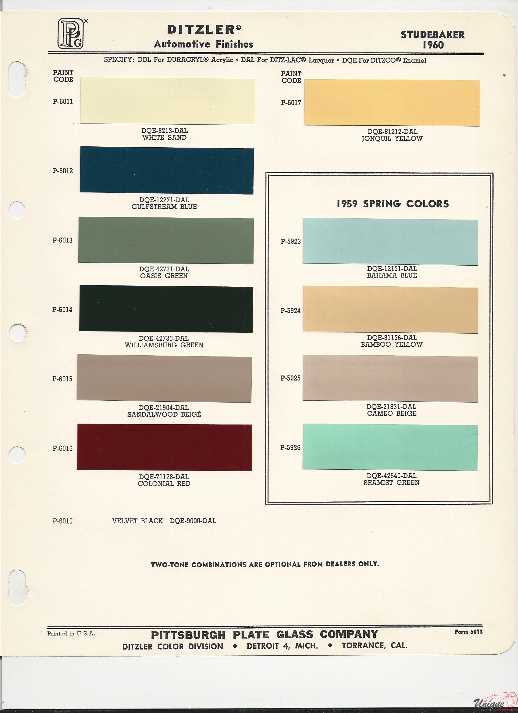 1960 To 1964 Studebaker-4 Paint Charts